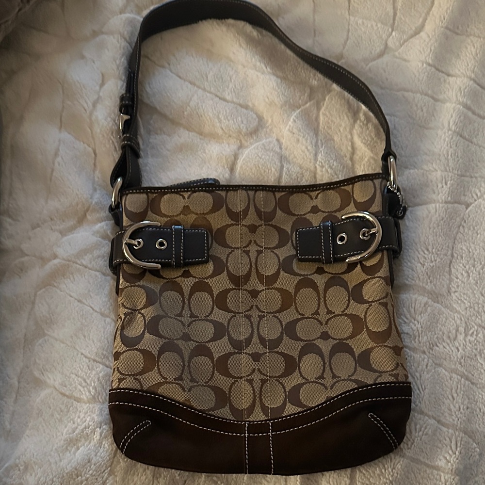 Coach Brown and Tan Mini Bag